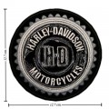 Harley Davidson Round H-D Grey Patch Embroidered Sew On Patch