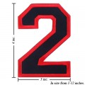 Number 2 Style 1 Embroidered Sew On Patch