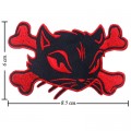 Cat On Crossbones Sign Style-1 Embroidered Sew On Patch