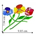 Trio of Multi-Colored Pansies Embroidered Sew On Patch