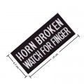 Horn Broken Watch For Finger Embroidered Sew On Patch