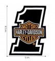 Harley Davidson Orange Bar & Shield Embroidered Sew On Patch