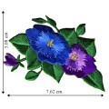 Blue & Purple Pansies Style-1 Embroidered Sew On Patch