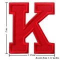 Alphabet K Style-3 Embroidered Sew On Patch