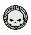 Harley Davidson Motorcycle Chenille Skull Embroidered Sew On Patch