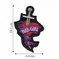 Bad Girl Heart and Dagger Embroidered Sew On Patch