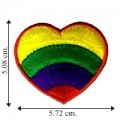 Rainbow Heart Embroidered Sew On Patch