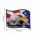 Eagle Head with American Flag Embroidered Sew On Patch