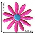 Small Pink Flower Embroidered Sew On Patch