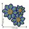 Blue Chiffon Flower Style-4 Embroidered Sew On Patch