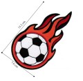 Flaming Soccer Ball Embroidered Sew On Patch
