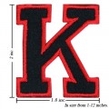 Alphabet K Style-1 Embroidered Sew On Patch