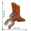 Western Cowboy Boot Embroidered Sew On Patch