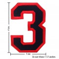 Number 3 Style 1 Embroidered Sew On Patch
