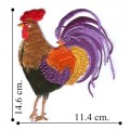 Colorful Rooster Embroidered Sew On Patch