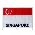 Singapore Nation Flag Style-2 Embroidered Sew On Patch