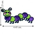Cute Green & Purple Caterpillar Embroidered Sew On Patch