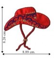 Red Hat Lady Cowgirl Hat Embroidered Sew On Patch