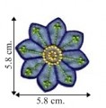 Blue Chiffon Flower Style-5 Embroidered Sew On Patch