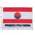 France Polynesia Nation Flag Style-2 Embroidered Sew On Patch