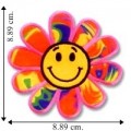 Happy Face Rainbow Daisy Embroidered Sew On Patch