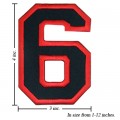 Number 6 Style 1 Embroidered Sew On Patch