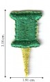 Green Push Pin Embroidered Sew On Patch