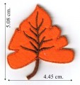Orange Felt Fall Leaf Style-3 Embroidered Sew On Patch