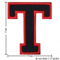 Alphabet T Style-1 Embroidered Sew On Patch