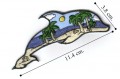 Dolphin with Tropical Style-1 Embroidered Sew On Patch