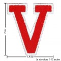 Alphabet V Style-2 Embroidered Sew On Patch