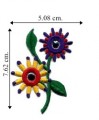 Small Pin Wheel Flower Embroidered Sew On Patch