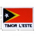 Timor-L'Este Nation Flag Style-2 Embroidered Sew On Patch
