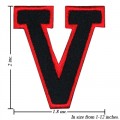 Alphabet V Style-1 Embroidered Sew On Patch