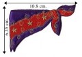 Red Hat Lady Western Neckerchief Embroidered Sew On Patch
