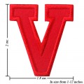 Alphabet V Style-3 Embroidered Sew On Patch