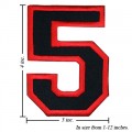 Number 5 Style 1 Embroidered Sew On Patch
